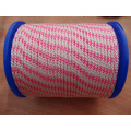 Polyester Briaded Rope-White with Pink